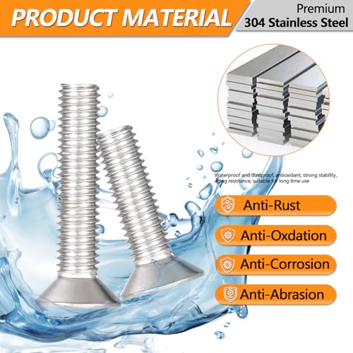 568 Pcs M4 M6 M8 Flat Head Socket Cap Screws Countersunk Bolts - size: M4/M6/M8 - 10/16/20/25//30/40mm