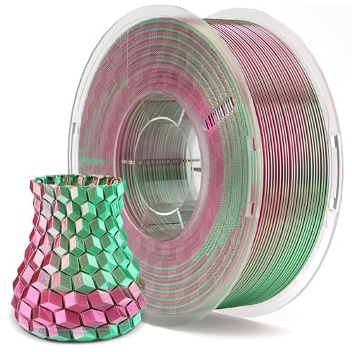 ELEGOO Silk PLA 3D Printer Filament 1.75mm Dual Color Green Red 1KG - color: Silk Dual Colors Red Green