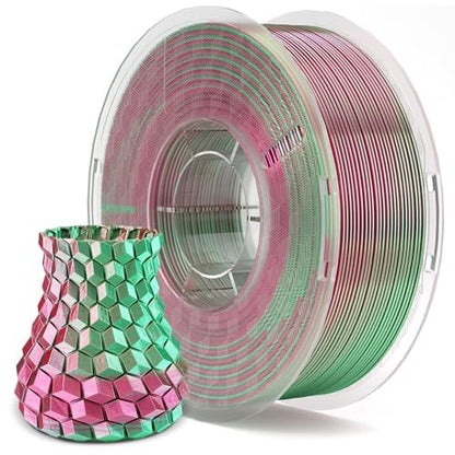 ELEGOO Silk PLA 3D Printer Filament 1.75mm Dual Color Green Red 1KG - color: Silk Dual Colors Red Green