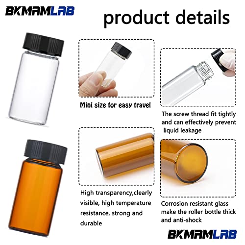 4ml Amber Small Glass Vials 100pcs with Screw Caps(100pcs) - color: Amber, size: 4ml 100pcs