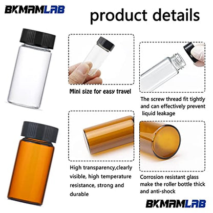 30ml Amber Small Glass Vials 30pcs with Screw Caps(30pcs) - color: Amber, size: 30ml 30pcs