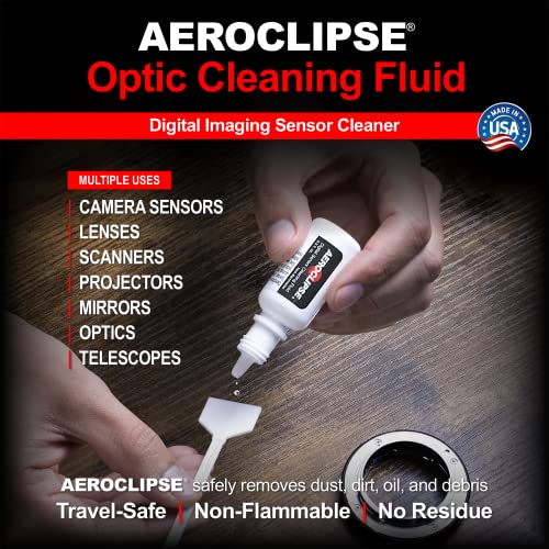 Aeroclipse Optic Cleaning Fluid - Non-Flammable Camera Lens Cleaner and Digital Sensor Cleaning Solution for Coated Lenses, Telescope, Projector and Other Optical Products - Dropper Tip (15ml) - 0.5oz - size: 0.5oz, style: Aeroclipse