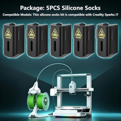 5PCS Silicone Socks for SPARKX i7, 3D Printer High Temperature Resistance Hotend Nozzle Silicone Socks Cover for Creality SPARKX i7