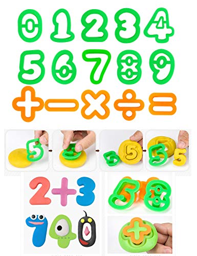 Kids Letter Molds Numeral Molds Tools Set for Preschool cognition Creative Cutting (41 Pieces) - color: #10-41PCS