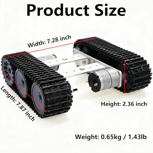Premium Metal Tank Chassis Robotic Learning Kit with 2pcs Tracks, DIY Intelligent Robot Tracked Car Chassis Starter Kits for Arduino RaspberryPie Python MicroBit Steam Education Experiment (Silver)