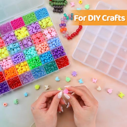 Praisebank 42 Grids Beading Storage Container Box, Perfect for Storage Beads & Small Items. (Clear / 4 Pack) - size: 42 x 4 Pack