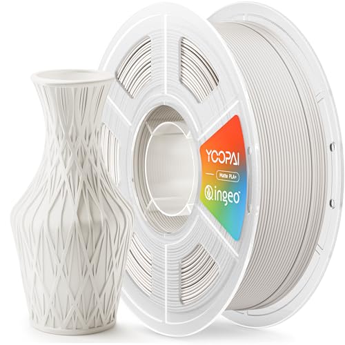 Matte PLA+ Filament 1.75mm, Soft Matte Finish, Reduced Layer Lines - color: Bone White