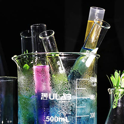ULAB Scientific Low Form Griffin Glass Beaker Set with Magnetic Stir Bar Offered, 3 Sizes 100ml 250ml 500ml, 3.3 Borosilicate Glass, Printed Graduation, UBG1004 - style: 3 Sizes with Magnetic Stir Bar:100/250/500ml