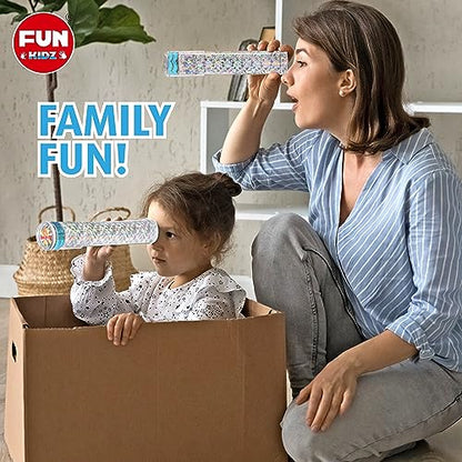 Twins Kaleidoscope Kit for Kids, FunKidz DIY Kaleidoscope Making Craft Kit with Prism Gift Optical Illusion Science Experiment Educational STEM Toy