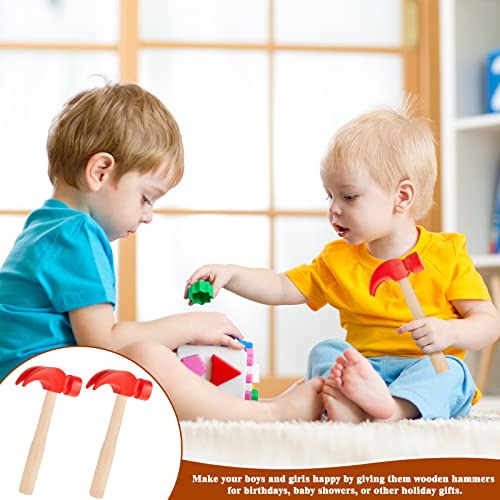 Lewtemi 8 Pcs Wooden Hammer Toys for Kids Simulation Small Tool Gift 6.5"