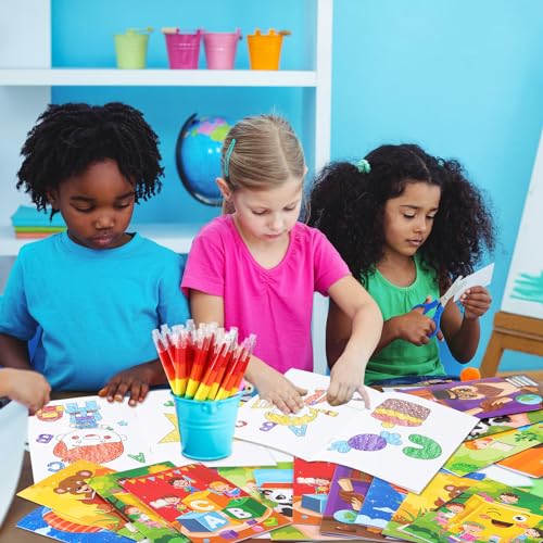 BenLouis 24 Kindergarten Coloring Books with 24 Crayons for Kids Bulk - style: Preschool