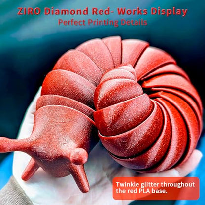 ZIRO Sparkle PLA Filament with Glitter,Fit for Most 3D Printer, Dimaond Red - color: Diamond-red