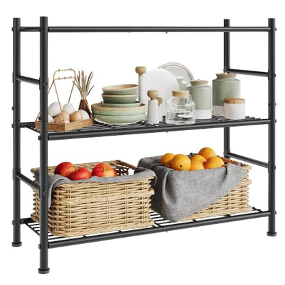 SONGMICS 3-Tier Storage Rack, Steel Wire Shelving Unit, Easy Assembly - size: 31.5"W, style: 3-Tier
