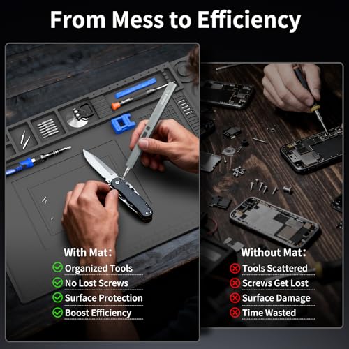 STREBITO Soldering Electronics Repair Mat, Magnetic Work Mat 17.7''x 11.8''