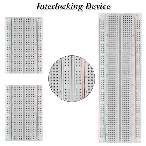 20 Pack Breadboard 830 Point Solderless Prototype PCB Board Kit, Breadboards Protoboard MB-102 for Proto Shield Distribution Connecting Blocks, Arduino DIY Electronics Kit