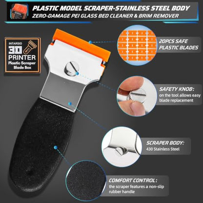 22Pcs 3D Printer Scrapers Model Removal Kit with Scratch-Free Design - style: 2-IN-1 Professional Spatula