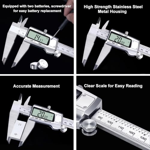 Kynup Digital Caliper 12inch, Caliper Measuring Tool, Micrometer Caliper - color: Silver, size: 12 Inch