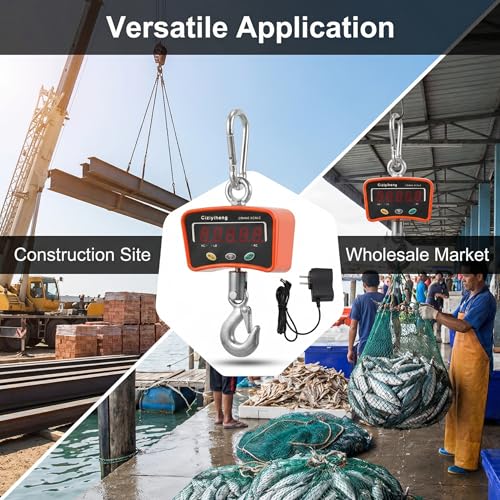 Digital Hanging Scale Industrial Crane Scale with Precision Sensor Suitable for Farm Weighing (500kg/1100lb)