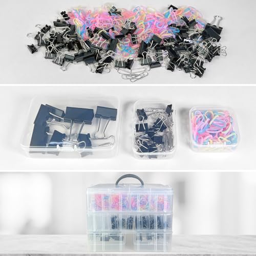 Guyuyii 58 Pcs Transparent Bead Organizer with Portable Handle and Labels - color: White