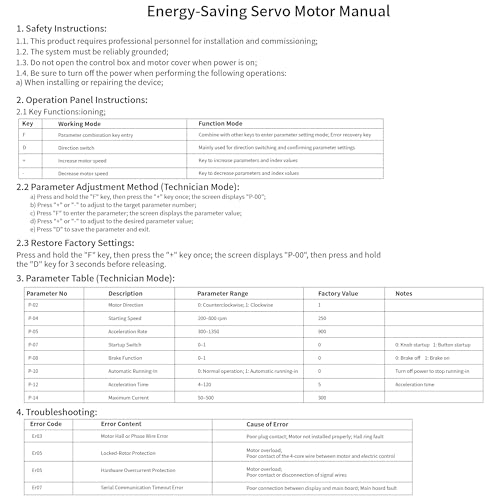 RATTMMOTOR 750W 220V Permanent Magnet Brushless Servo Motor 6500rpm