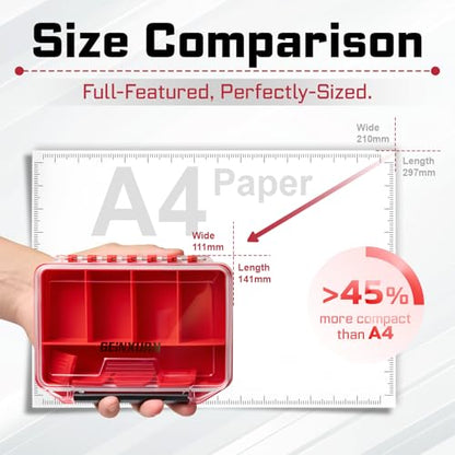 Geinxurn IPX4 Waterproof Small Storage Parts Organizer, Small Parts Case with Removable Dividers, Screwdriver Bit Set Box(1 Boxes) - size: 1pcs Box