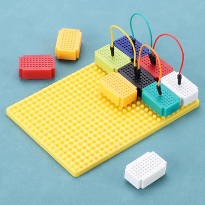 PATIKIL 7pcs Mini Breadboard Solderless Breadboard 55 Tie Points 7 Color