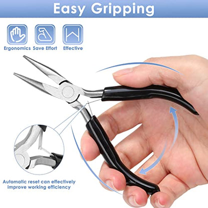Billbotk Chain Nose Pliers For Jewelry Making, Flat Nose Jewelry Pliers, Craft Pliers For Jewelry Making - style: Chain Nose Pliers