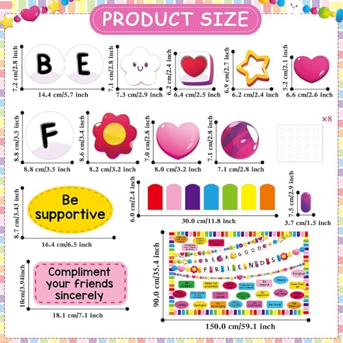 Back to School Bulletin Board Set Friendship Bracelet Classroom Decorations Motivational Paper Cutouts Friendship Bulletin Board Borders for Classroom Home Office School Chalkboard Wall Door Decor - style: Friendship Bracelet