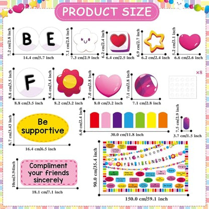 Back to School Bulletin Board Set Friendship Bracelet Classroom Decorations Motivational Paper Cutouts Friendship Bulletin Board Borders for Classroom Home Office School Chalkboard Wall Door Decor - style: Friendship Bracelet