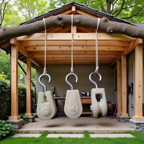 20Pcs White Mini Plastic Pulley Wheel, Lightweight Nylon Small Pulley Wire Rope Pulley Set Nylon Clothesline Pulley Kit for DIY Home School Cranes Pulley Frame Project, Pulley Blocks