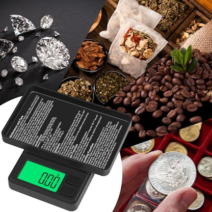 Digital Pocket Scale 1000g x 0.01g, Diyife Portable Precision Gram Scale - color: Black