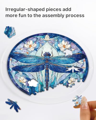 KaayeeWood Acrylic Suncatcher Puzzle, Moonlit Dragonfly-8.9 in - color: Moonlit Dragonfly, size: 8.9 in