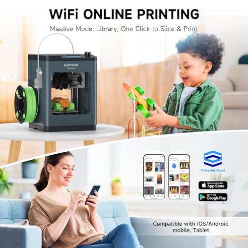 Hephi3d TINA2 Plus 3D Printer for Beginners, Fully Assembled Ready to Print - color: DarkBlue