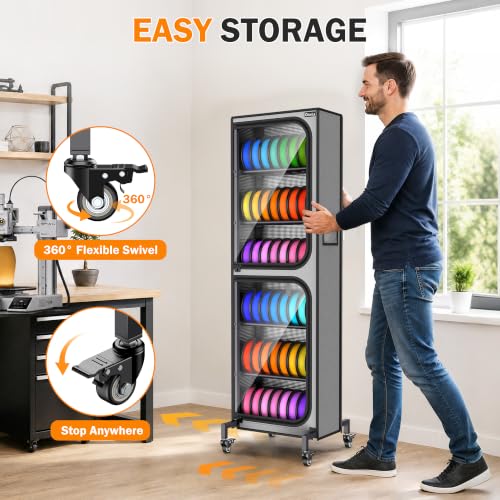 Orionix 6-Tier Heavy-Duty 3D Printer Filament Storage Holds 42 Spools 1kg - color: E-3 Tier (42rolls)