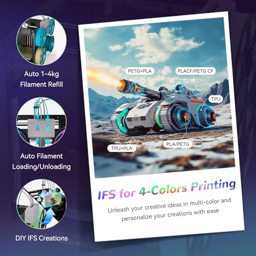 FLASHFORGE AD5X Multi-Color & Material 3D Printer with IFS, 220x220x220mm