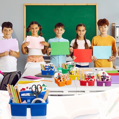 Threehoney 12 Pack Classroom Caddy 3 Compartment with Handle, Multicolor - color: Multicolor