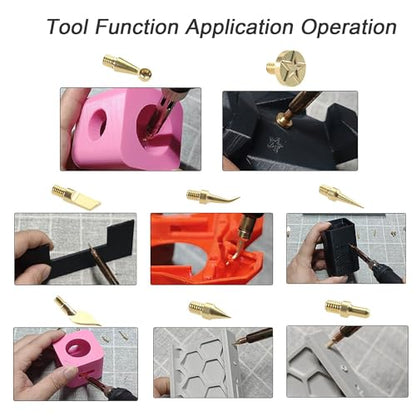 3D Printer Smoothing Kit – Finishing & Smoothing Tool with Temp Control Display for ABS, PETG, TPU, PLA Models – Soldering & Welding Iron for 3D Printing & 8pcs Soldering Iron Tips (Smoothing Kit) - style: Smoothing Kit