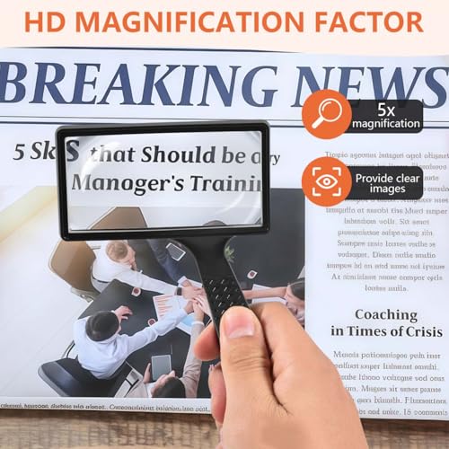 SenseYo 5X Magnifying Glass Large Handheld Reading Magnifier with Scratch Resistant Glass Lens for Kids and Seniors Hobby Exploring Nature Exploration Scientific Activities - size: 1
