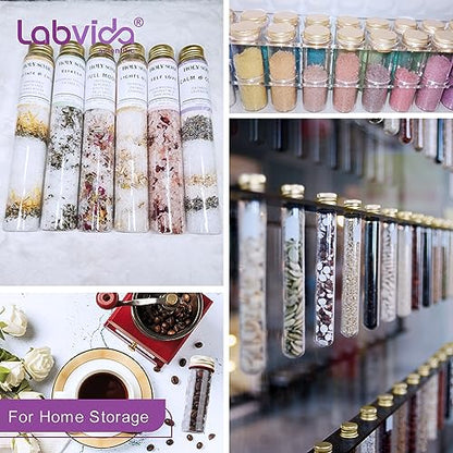20pcs 25ml Borosilicate Glass Test Tubes with Screw Caps, LVH008 - color: Clear