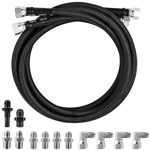 Mupera 6AN 70" Transmission Cooler Lines - Braided Transmission Lines Kit - color: Black, size: 70 Inch