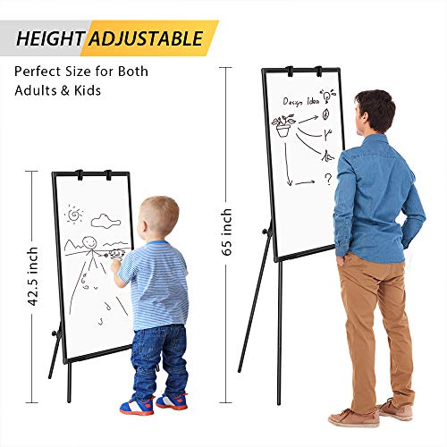 Maxtek Easel Whiteboard 40 x 28, Stand Tripod with Height Adjustable, Black - style: 40x28 Black