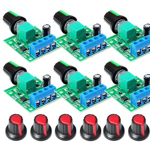 Gebildet 6pcs PWM Low Voltage Motor Speed Controller DC 1.8V/3V/5V/6V/12V 2A 1803BK 1803B Adjustable Driver Switch with Speed Control Knob - style: 12V/2A-6PCS
