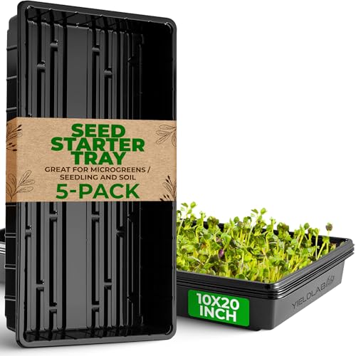 10x20 Inch Black Plastic 5 Pack Plant Propagation Tray - No Holes - color: Black, size: 5-Pack