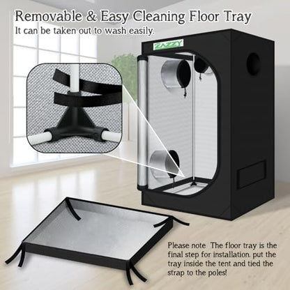 zazzy Hydroponic Grow Tent, 24"x36"x60" Reflective Mylar Grow Tent - size: 24"x36"x60"