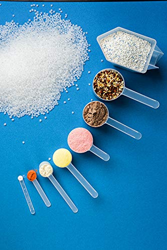 1 Teaspoon (1/3 Tablespoon | 5 mL) Long Handle Plastic Measuring Spoon for Coffee, Protein Powder, Pet Food, Spices, Grains, Dry Goods – Food-Grade BPA-Free (Pack of 25) - size: 5 mL | 1 Teaspoon