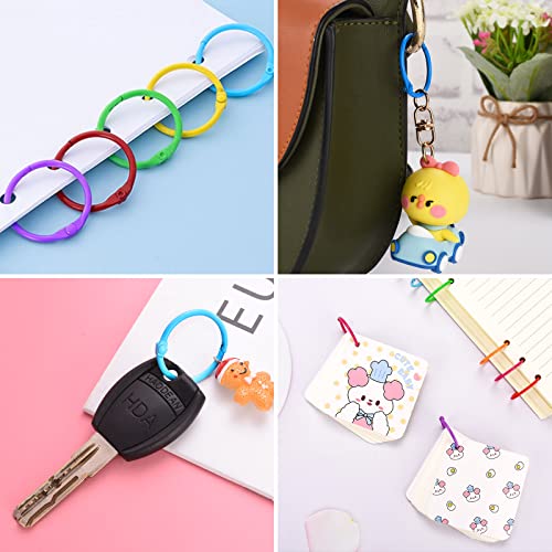 120 pcs Loose Leaf Binder Rings 1 Inch 10 Colors