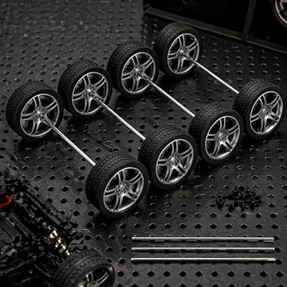10PCS Toy Car Wheels 32mm Rubber Tire Wheels with Metal Shaft for RC Car Truck DIY Model Toy Wheel Replacement Accessories (2.5x32mm) - style: 2.5x32mm