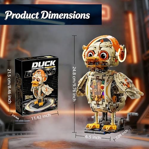 Mechanical Duck Building Blocks Set, STEM Rotating with Moving Wings - color: Duck
