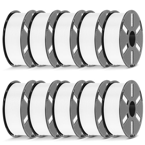 JAYO White PLA Plus (PLA+) Filament 1.75mm Bundle, 11kg Reusable Spools - color: 1.1kg*10 White, size: 11kg