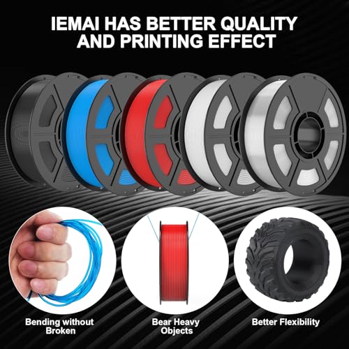 IEMAI High Speed TPU 95A 3D Printer Filament 1.75mm, Red - color: Hs Tpu 95a Red, size: HS TPU 95A